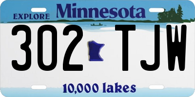 MN license plate 302TJW