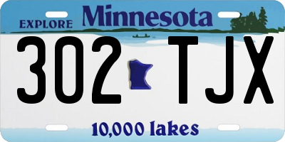 MN license plate 302TJX