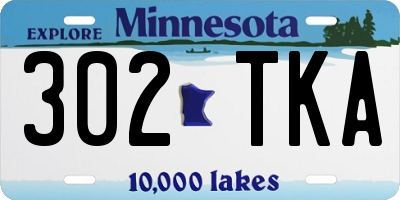 MN license plate 302TKA