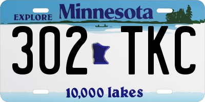 MN license plate 302TKC