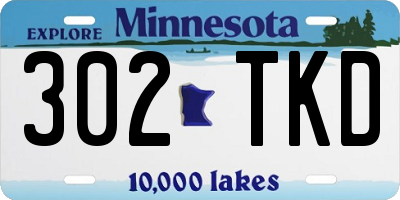 MN license plate 302TKD