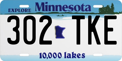 MN license plate 302TKE