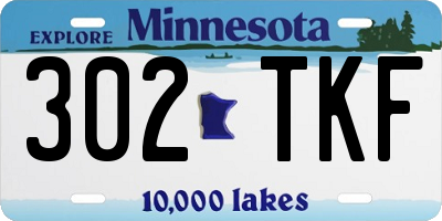 MN license plate 302TKF