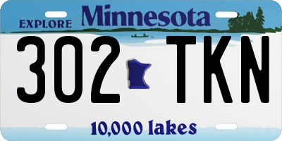 MN license plate 302TKN