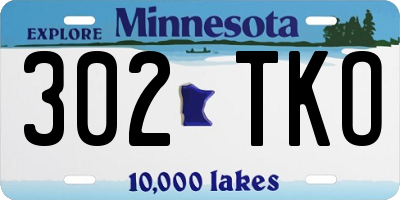 MN license plate 302TKO