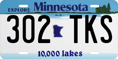 MN license plate 302TKS