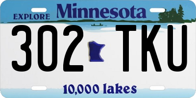 MN license plate 302TKU