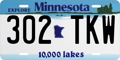 MN license plate 302TKW