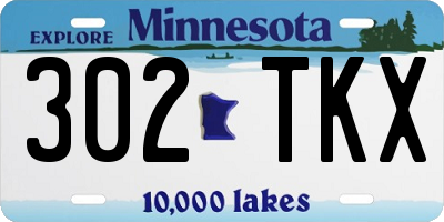 MN license plate 302TKX