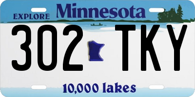 MN license plate 302TKY