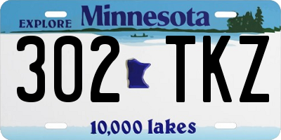 MN license plate 302TKZ