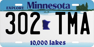 MN license plate 302TMA
