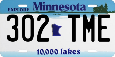MN license plate 302TME