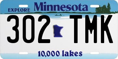 MN license plate 302TMK