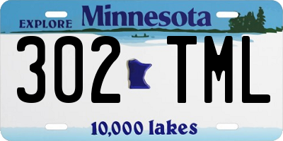 MN license plate 302TML