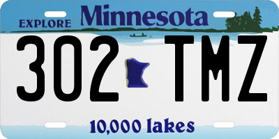 MN license plate 302TMZ