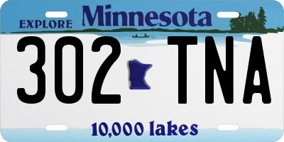 MN license plate 302TNA