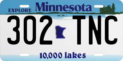 MN license plate 302TNC