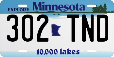MN license plate 302TND