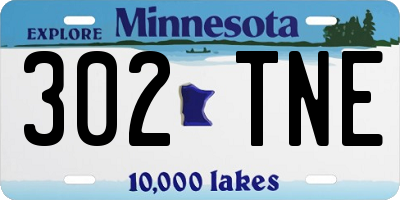 MN license plate 302TNE