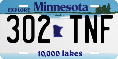 MN license plate 302TNF