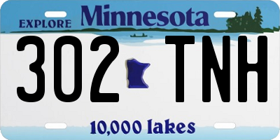 MN license plate 302TNH
