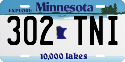 MN license plate 302TNI