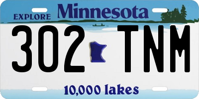 MN license plate 302TNM