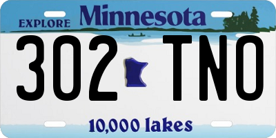 MN license plate 302TNO