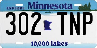 MN license plate 302TNP