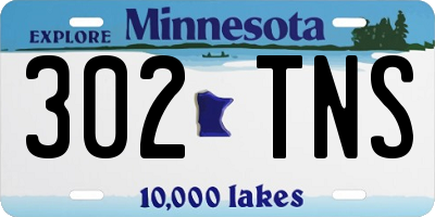 MN license plate 302TNS
