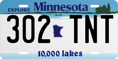 MN license plate 302TNT