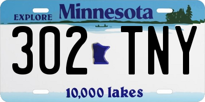 MN license plate 302TNY