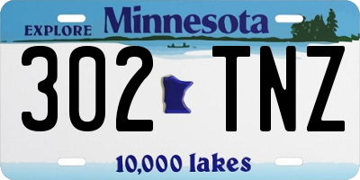 MN license plate 302TNZ