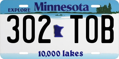 MN license plate 302TOB