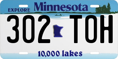 MN license plate 302TOH