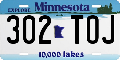 MN license plate 302TOJ