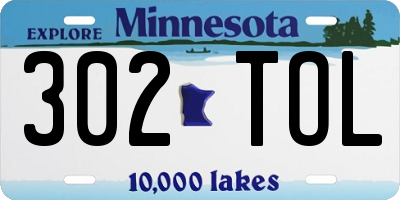 MN license plate 302TOL