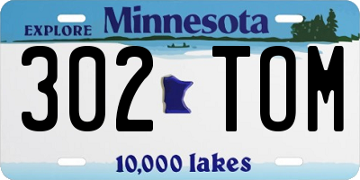 MN license plate 302TOM