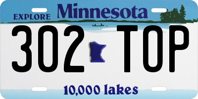 MN license plate 302TOP
