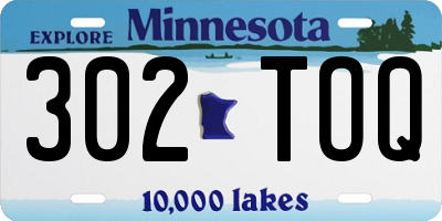 MN license plate 302TOQ