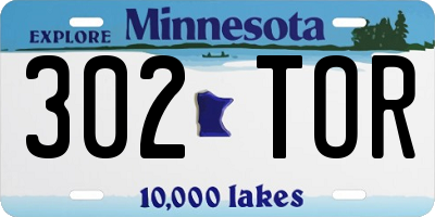 MN license plate 302TOR