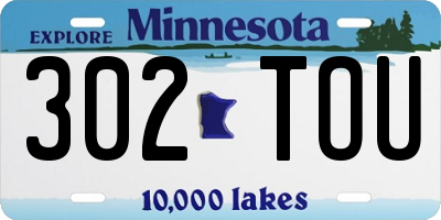 MN license plate 302TOU