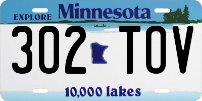MN license plate 302TOV