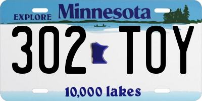 MN license plate 302TOY