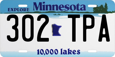 MN license plate 302TPA