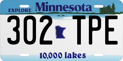 MN license plate 302TPE