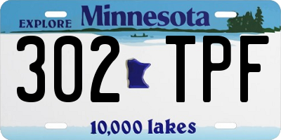 MN license plate 302TPF