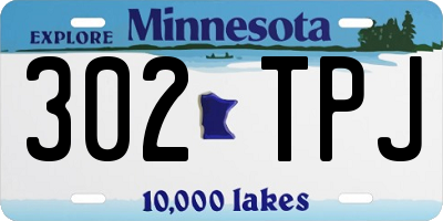 MN license plate 302TPJ