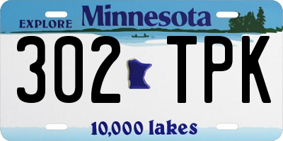 MN license plate 302TPK